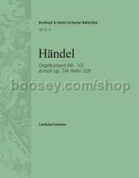 Organ Concerto in D minor, Op. 7, No. 4, HWV309 - basso continuo (harpsichord) part