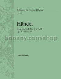 Organ Concerto Op. 4, No. 3, HWV291 - basso continuo (harpsichord) part