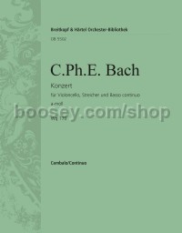 Cello Concerto in A minor Wq 170 - basso continuo (harpsichord) part