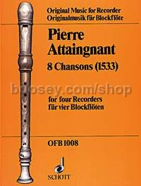 8 Chansons - 4 recorders (SATB) (performance score)