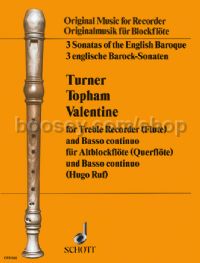 Three Sonatas of the English Baroque for Treble Recorder