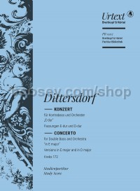 Double Bass Concerto in E major [D major] Krebs172 (Study Score)