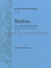 Fest-Und Gedenkspruche Op. 109 Vocal Score