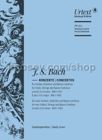 Violin Concertos BWV 1041, BWV 1042, BWV 1043 (Study Score)
