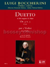 Duetto Op. 3 No. 5 (G 60) in Eb Major for 2 Violins (score & parts)