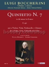 Quintet No. 7 in E minor (G 451) for 2 Violins, Viola, Cello & Guitar (score)