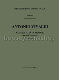 Concerto for Strings & Basso Continuo in F Minor, RV 143 (String Orchestra)