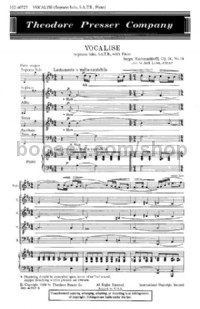 Vocalise (solo, mixed choir (SATB) and piano)