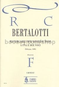 Ricercare per diversi toni a una e due voci (Bologna 1698) for Soprano & Alto