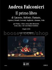 Il primo libro di Canzone, Sinfonie, Fantasie, Capricci, Brandi, Correnti, Gagliarde, Alemane, Volte