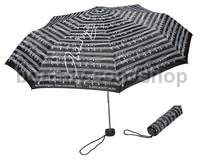 Mini umbrella, black / printed white