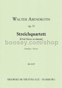 Streichquartett (Drei Sätze in einem) (Study Score)