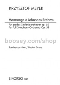 Hommage à Johannes Brahms for large symphony orchestra (Study Score)