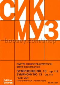 Symphony No.13 in B flat minor Op 113 "Babi Yar" (pocket score)