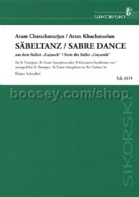 Sabre Dance (from the ballet Gayaneh) for trumpet/clarinet/tenor saxophone & piano