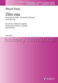 Ziles zina (choral score)