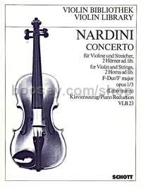 Concerto in F major op. 1/3 - violin & piano reduction
