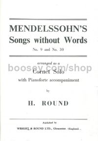 Songs Without Words Nos. 9 and 30 for Bb cornet & piano