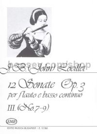12 Sonatas Op. 3, Vol. III: Nos. 7-9 - flute & piano