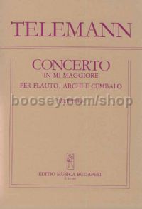 Concerto in E major - flute, strings & harpsichord (score)