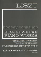 Transcriptions IV (II/19): Symphonies de Beethoven Nos. 8-9 for piano solo