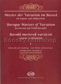 Baroque Masters of Variation I for descant & treble recorder