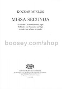 Missa secunda - upper voices (3-part) & organ (vocal score)