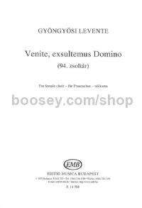 Venite, exsultemus Domino (94. zsoltár) - female choir (SMA)