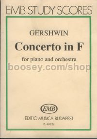 Concerto in F - piano & orchestra (study score)