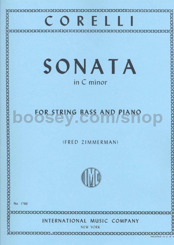 Arcangelo Corelli Sonata in C minor Op. 5 No. 8 for double bass & piano