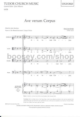 William Byrd Ave Verum Corpus Tcm3 Revised Edition