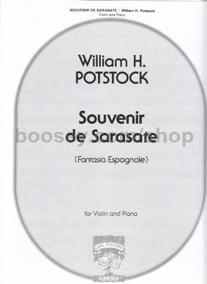 Potstock, William Souvenir de Sarasate violin & piano