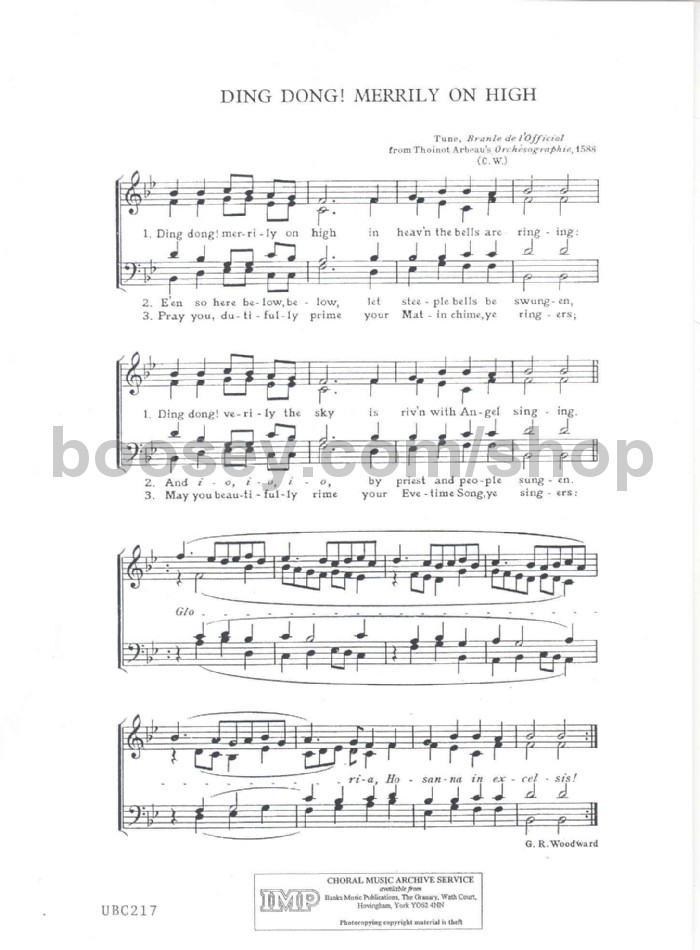 Charles Wood Ding Dong Merrily On High Satb