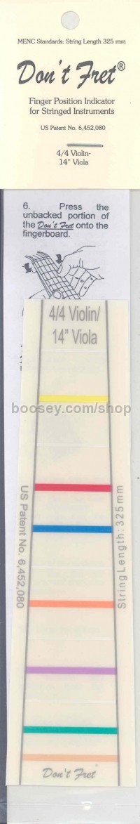 Various - Don't Fret - Finger Position Indicator 4/4 Violin