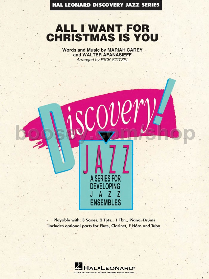 Afanasieff, Walter - All I Want For Christmas Is You (Hal Leonard Discovery Jazz Score &amp; Parts)