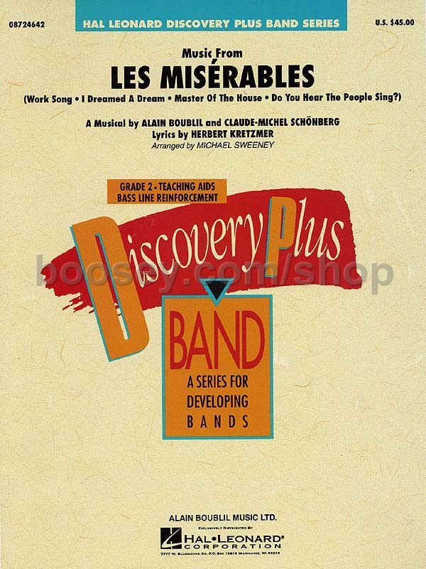 Schonberg Claude Michel Boublil Alain Music From Les Miserables Discovery Plus Concert Band