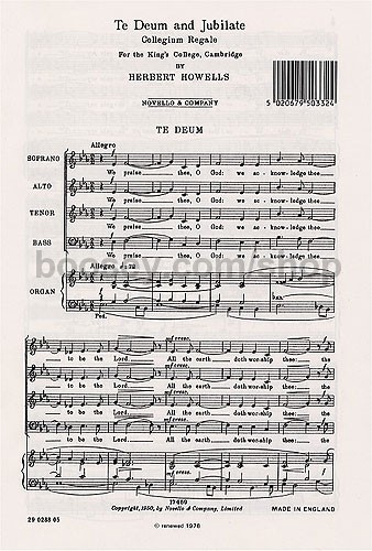 Herbert Howells Te Deum and Jubilate Collegium Regale (SATB)