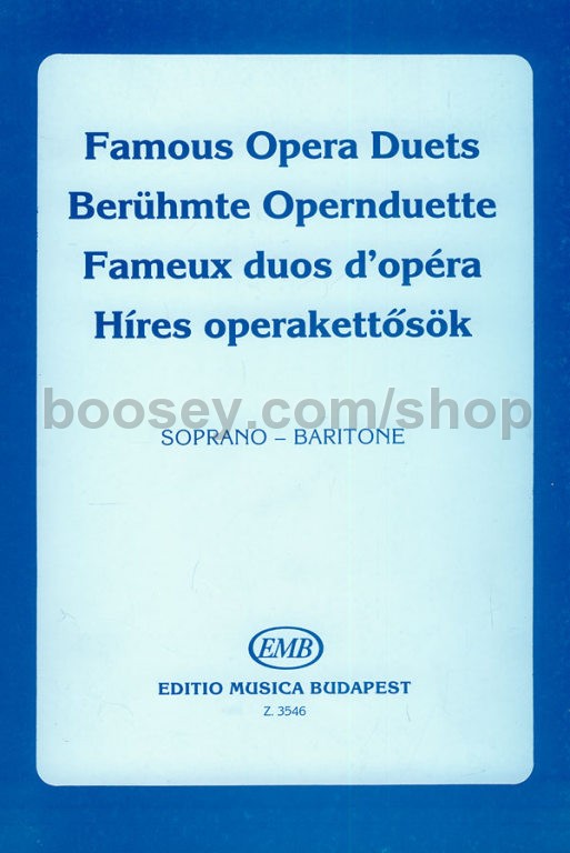 Various Famous Opera Duets soprano & baritone with piano