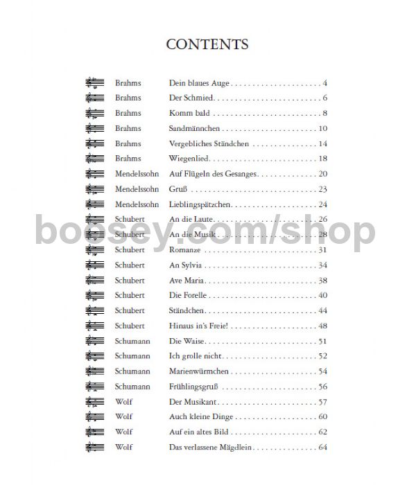 Various German Lieder of the 19th Century (Medium/Low Voice)