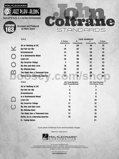 Coltrane John John Coltrane Standards Jazz Play Along Vol 163 With Cd Coltrane John John Coltrane Standards Jazz Play Along Vol 163 With Cd