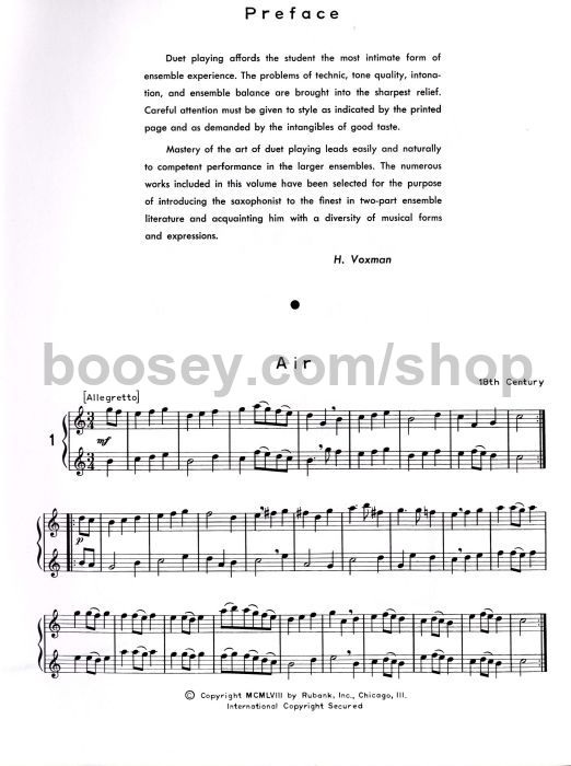 Voxman, Himie Selected Duets Saxophone Book 1 2 Sax