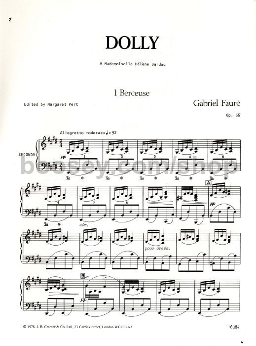 Gabriel Fauré Dolly Suite Piano Duet