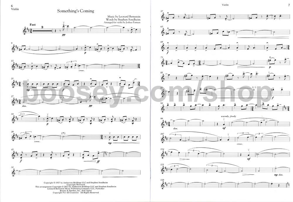 Bernstein Leonard West Side Story Instrumental Solos Violin Book Cd