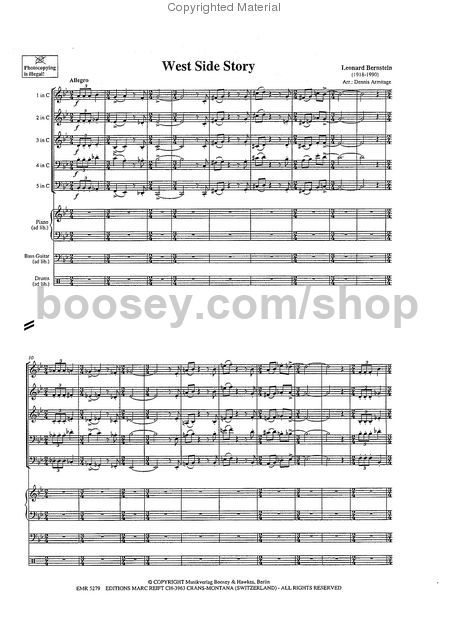 Leonard Bernstein - West Side Story for brass quintet (piano, bass ...