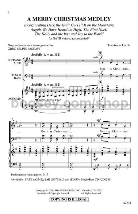 Gilpin, Greg - A Merry Christmas Medley for SATB choir