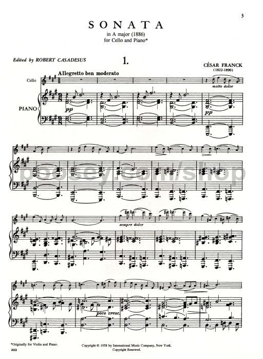 Franck-Sonata per violoncello e pianoforte 