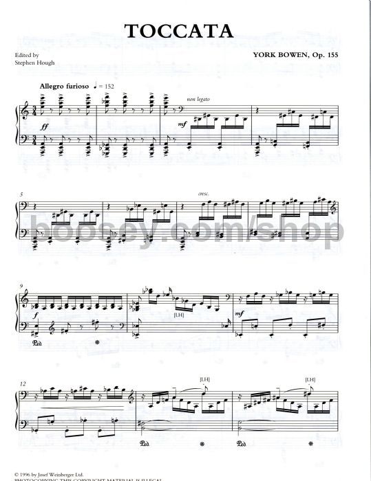 York Bowen toccata Op155 ASSOLO di pianoforte 