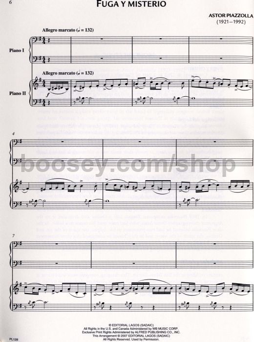 Astor Piazzolla Tangos For Two Pianos Vol 2