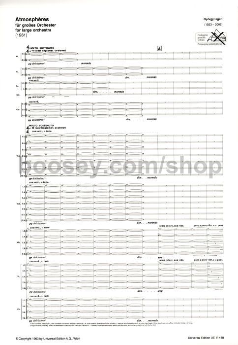 Gyorgy Ligeti - Atmosphères (Orchestra) (Study Score)